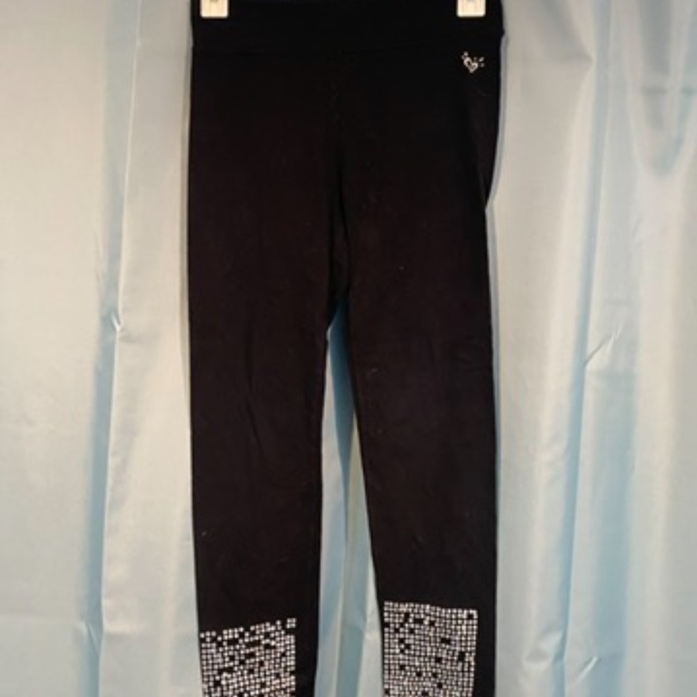 Justice Black Lace Panel Leggings